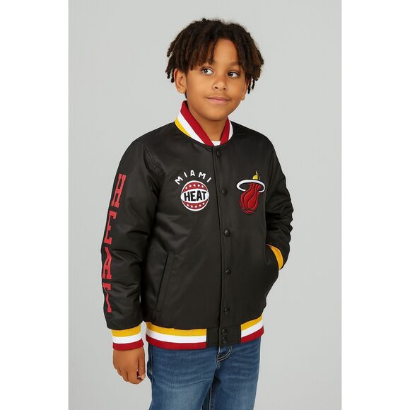 New Miami Heat NBA Woolite Jacket in Black Size L 14-16 - Picture 1 of 8